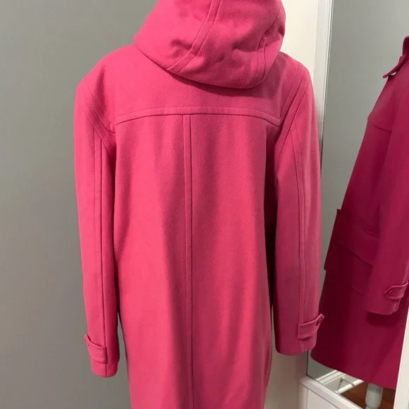 Isaac Mizrahi Hot Pink Wool-Blend Hooded Coat - Picture 6 of 14